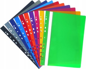 SKOROSZYT PVC A4 wpinany z listwą TWARDY mix 10 kolor - Komplet