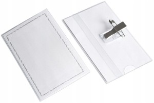 IDENTYFIKATOR z klipsem i agrafką HOLDER 57mm x 90mm - 50 SZTUK