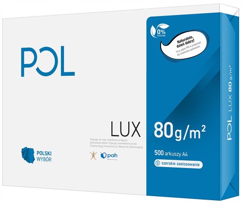 Papier biurowy Ksero Drukarki POLLUX A4 80g 500ark