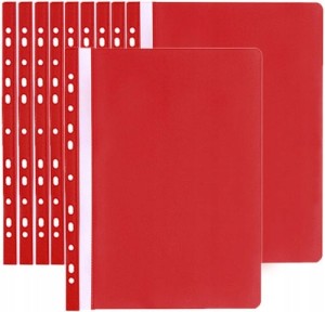 SKOROSZYT PVC A4 sztywny wpinany 10szt. CZERWONY