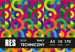 BLOK TECHNICZNY A3 szkolny 10 kartek BIAŁY