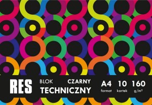 BLOK TECHNICZNY A4 szkolny 10 kartek CZARNY