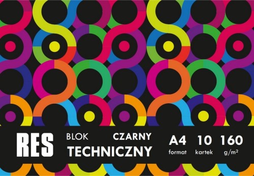 BLOK TECHNICZNY A4 szkolny 10 kartek CZARNY