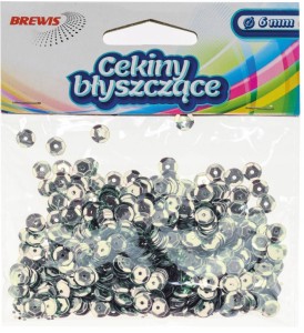 CEKINY BŁYSZCZĄCE ozdobne kreatywne 6mm srebrne