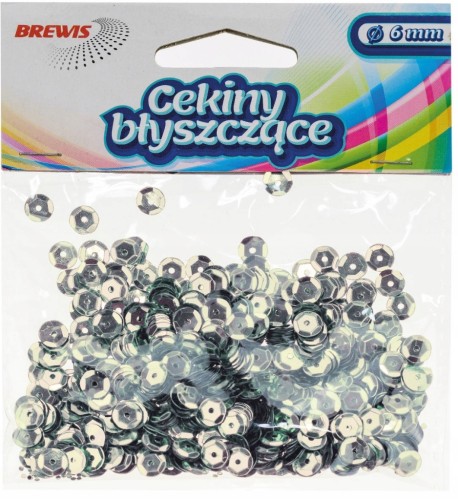 CEKINY BŁYSZCZĄCE ozdobne kreatywne 6mm srebrne