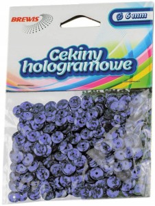 CEKINY HOLOGRAMOWE ozdobne kreatywne 6mm J.NIEBIES