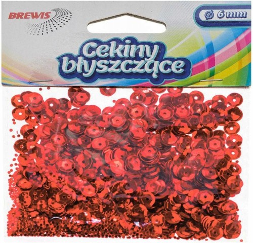 CCEKINY BŁYSZCZĄCE metaliczne 8mm 10g CZERWONE