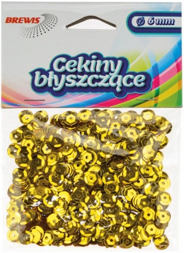 CEKINY BŁYSZCZĄCE metaliczne 8mm 10g ZŁOTE