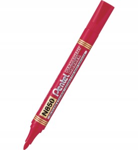 Marker Permanentny PENTEL N850 OKRĄGŁY czerwony