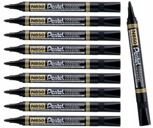 Marker Permanentny PENTEL N850 okrągła końcówka CZARNY - ZESTAW