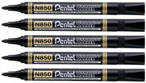 Marker Permanentny PENTEL N850 okrągła końcówka CZARNY - ZESTAW