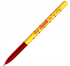 Długopis TOMA Gwiazdki Sunny 0,7mm czerwony