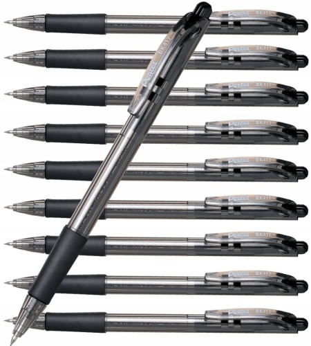 DŁUGOPIS Pentel WOW BK417 automatyczny CZARNY - Zestaw 10 sztuk