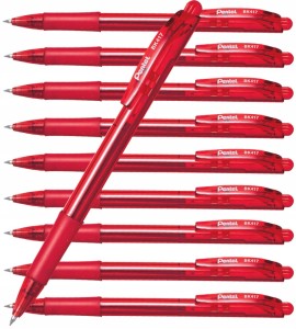 DŁUGOPIS Pentel WOW BK417 automatyczny CZERWONY - Zestaw 10 sztuk