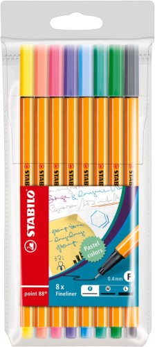 CIENKOPISY STABILO Point PASTELOWE etui 8 szt.