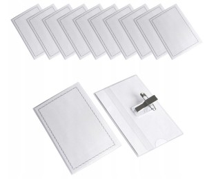 Identyfikator Osobowy z klipsem i agrafką HOLDER 57mm x 90mm - 10 Sztuk