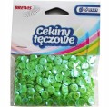 CEKINY TĘCZOWE ozdobne kreatywne 6mm J.ZIELONE