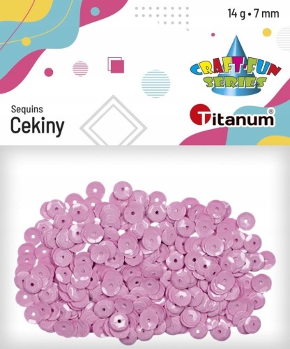 CEKINY PASTELOWE ozdobne 7mm okrągłe 14g WRZOSOWE / RÓŻOWY BLADY