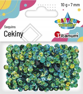 CEKINY TĘCZOWE ozdobne 7mm okrągłe 10g C.ZIELONE