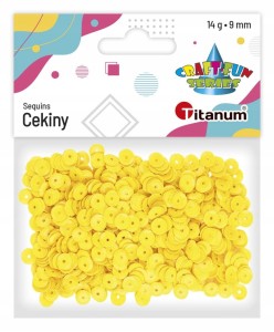 CEKINY PASTELOWE ozdobne 9mm okrągłe 14g ŻÓŁTE