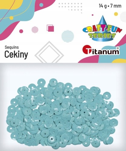 CEKINY PASTELOWE ozdobne 7mm okrągłe 14g LAZUROWE
