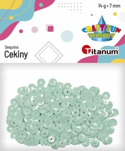 CEKINY PASTELOWE ozdobne 7mm okrągłe 14g SELEDYNOWE