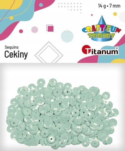 CEKINY PASTELOWE ozdobne 7mm okrągłe 14g SELEDYNOWE