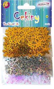CEKINY konfetti ŚNIEŻYNKI HOLOGRAM mix kolor 3x6g