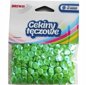 CEKINY TĘCZOWE opalizujące 8mm 10g J.ZIELONE