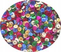 Zestaw do dekoracji - Cekiny Matowe 6mm mix 20g + Szpilki do cekinów 50g