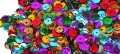 Zestaw do dekoracji- Cekiny Błyszczące 6mm mix 20g + Szpilki do cekinów 50g