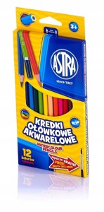 KREDKI AKWARELOWE Astra 12 kolorów