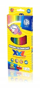 Kredki ołówkowe Astra heksagonalne XXL 12 kol