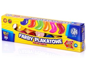 FARBY PLAKATOWE ASTRA 20ML 12 KOLORÓW + 1 GRATIS