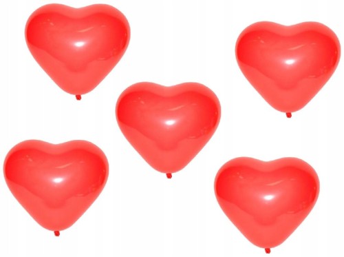 BALONY SERCA CZERWONE baloniki serduszka 5szt.