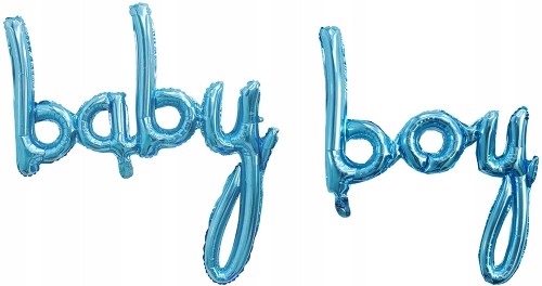 BALONY foliowe BABY BOY metaliczne NIEBIESKIE
