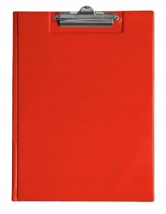 DESKA z klipem CLIPBOARD zamykany TECZKA A4 czerwony