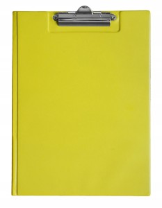 DESKA z klipem CLIPBOARD zamykany TECZKA A4 żółty