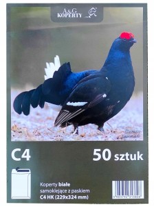 KOPERTY listowe biurowe C4 HK z paskiem 50szt. białe