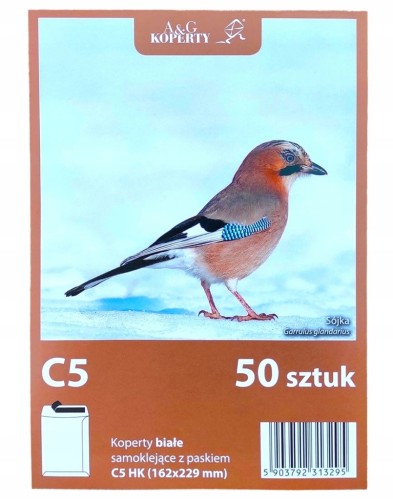 KOPERTY listowe biurowe C5 HK z paskiem 50szt.