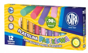 PLASTELINA ASTRA 12 kol PASTELOWA zapach limonki