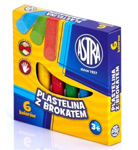 Plastelina z Brokatem ASTRA 6 Kolorów