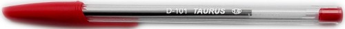 DŁUGOPIS tradycyjny ze skuwką Taurus D-101 CZERWONY