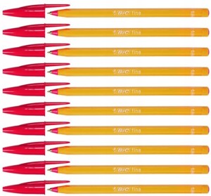 Długopis tradycyjny BIC ORANGE FINE czerwony - ZESTAW