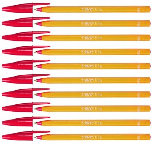Długopis tradycyjny BIC ORANGE FINE czerwony - ZESTAW