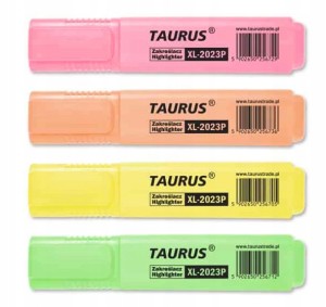 ZAKREŚLACZE Taurus PASTELOWE - komplet 4 kolorów