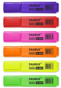 ZAKREŚLACZE Taurus NEONOWE - komplet 6 kolorów