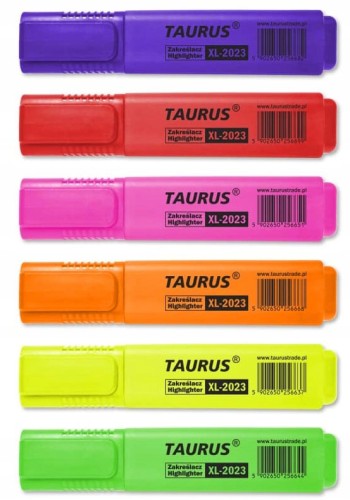 ZAKREŚLACZE Taurus NEONOWE - komplet 6 kolorów