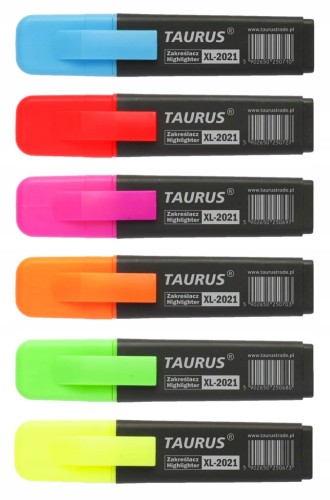 ZAKREŚLACZE Taurus NEONOWE - komplet 6 kolorów