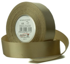 WSTĄŻKA SATYNOWA tasiemka atłas 25mm 32m CAPPUCCIN